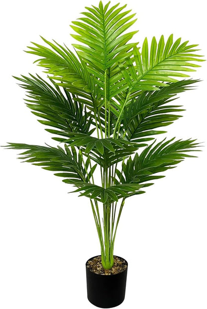 Artificial Plants in Pots Large Fake Tree Floor Faux Tropical Plants Decorative Greenry House Potted Tall for Home Office Living Room Decor Indoor Garden Outdoor (80cm Tall Palm)