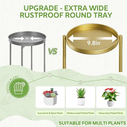 iDavosic.ly 6 Tier Large Plant Stand Indoor, 10 Inch Wide Tall Corner Metal Plant Stands Outdoor for Multiple Plants, Folding Tiered Flower Display Holder Rack Shelf, Gold