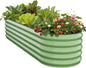 Galvanized Raised Garden Bed 8x2x1.5 FT, Oval Metal Raised Garden Bed Outdoor Planter Box with Open Bottom, Rust-Resistant Steel Garden Bed for Vegetables Herbs Flowers, Easy Assembly
