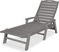 POLYWOOD NCC2280GY Nautical Arms Chaise, Slate Grey