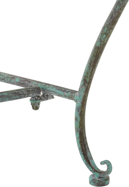 SAFAVIEH Outdoor Collection Abner Victorian Antique Dark Green Wrought Iron 46-inch Wide Garden Bench