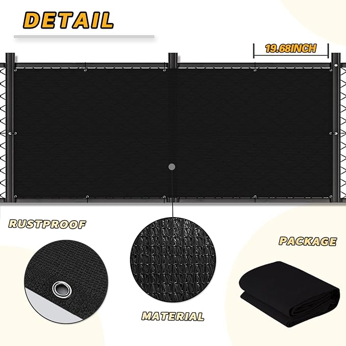 LOVE STORY Balcony Privacy Screen, 3'x11' Deck Shield Screen Fence Cover,UV Protection and Weather-Resistant,3 FT Height for Deck, Patio, Backyard, Outdoor Pool, Porch, Railing, Black