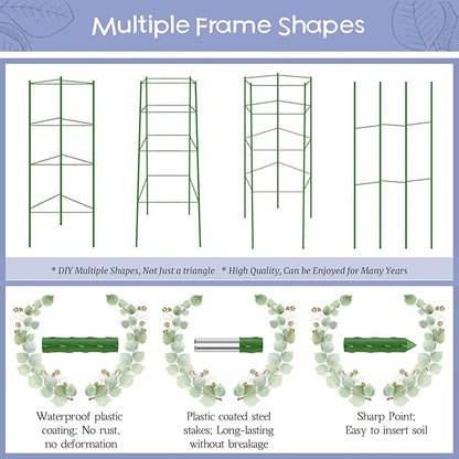 Legigo 8-Pack Up to 63inch Tomato Cages for Garden Plant Support- Garden Stakes Tomato Cage, Tomato Trellis for Potted Plants, Tomato Cages Plant Stakes for Climbing Vegetables Plants Flowers