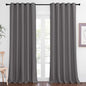 NICETOWN Blackout Grey Curtains Panel for Doorway Room Darkening - Noise Reducing Thermal Insulated Solid Ring Top Blackout Window Drapes for Farmhouse (1 Panel, 66 x 90 Inch, Gray)