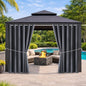 Water Proof Outside Curtains with Grommet Top for Porch, W84 x L95 Thermal Insulated Washable Light Block Outdoor Divider Drapes for Patio Gazebo Deck Pool Area Pergola Cabana (Gray, 2 Panels)