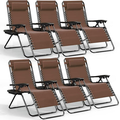 Nestl Zero Gravity Chairs Set of 6 - Brown