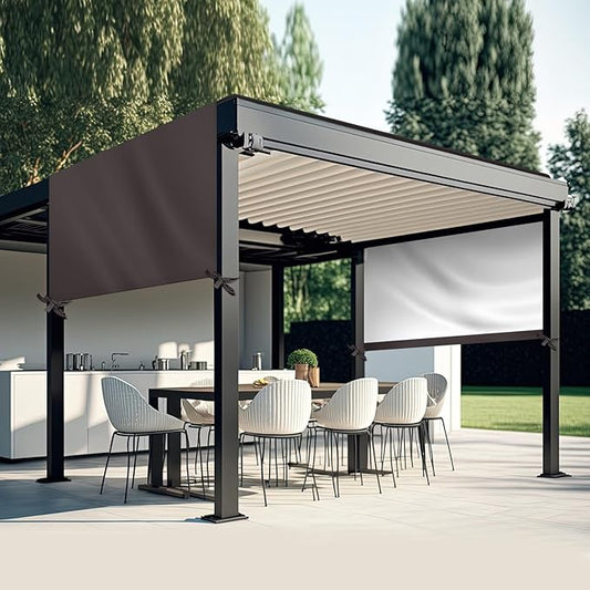 Universal Pergola Replacement Canopy Outdoor Canopy Shade Cover Waterproof Shade Top Cover for Outdoor Patio Porch Backyard(12 x 10 ft,Coffee)