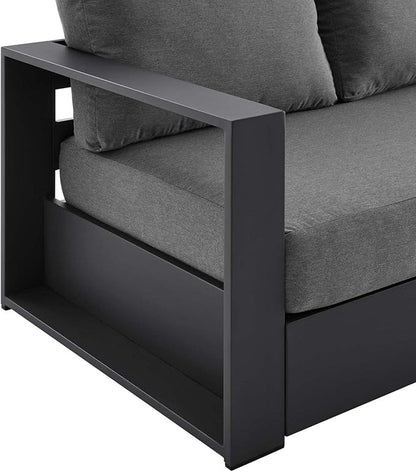 Modway Tahoe Aluminum Outdoor Patio Sofa in Gray Charcoal