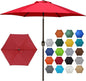 Blissun 7.5 ft Patio Umbrella, Yard Umbrella, Outdoor Market Umbrella with Push Button Tilt Crank (Red)