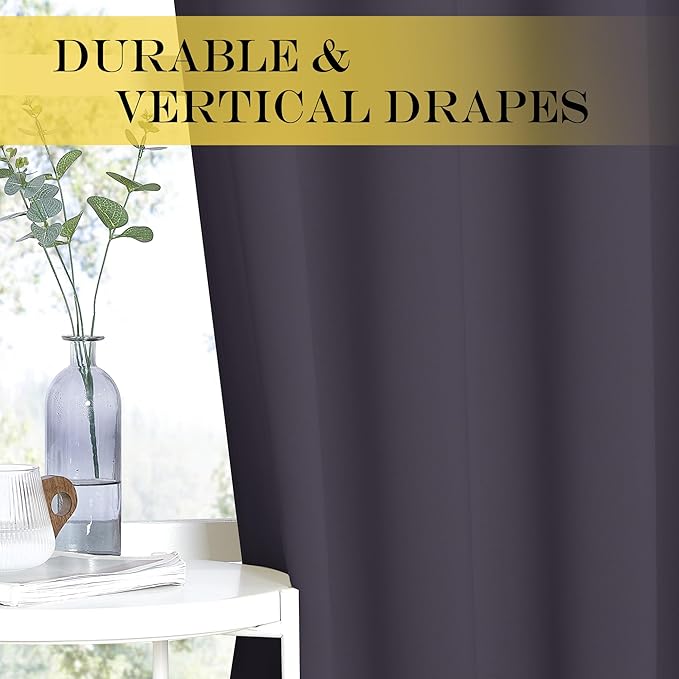 NICETOWN Door Curtain for Closet Doors 80 Inches Long 1 Panel, Blackout Doorway Curtain for Open Closet Bedroom, Room Divider Living Room for Privacy (Greyish Purple, 1 Panel, 46W x 80L)