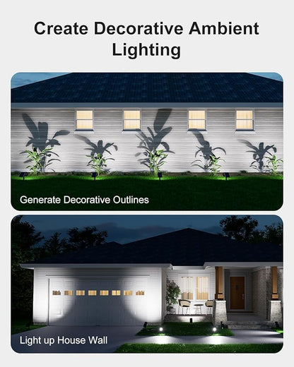Solar Spot Lights Outdoor Waterproof for Flag, Palm Tree, Pole, Sign, Statue, Mailbox, Bright LED Outside Landscape Flood Spotlights for Accent Uplighting Yard, Garden, House, Backyard, Patio