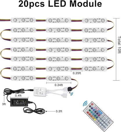LED Window Lights Storefront Decorative Lights for Business 12V 5050 Advertising Signs Commercial Store Light LED Module 50FT (5 Packs) Upgraded RGB Light