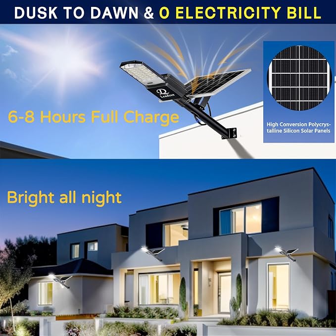 Solar Flood Light 9500W, 56 LED Beads, Remote, Motion Sensor