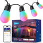 NEEWER 48ft Outdoor String Lights, App Control Smart AI RGBW Hanging Outside Patio Balcony Backyard Holiday Lighting, IP65 Waterproof, 15 LED Bulbs, 50+ Scenes, Compatible with Alexa Google, NR01