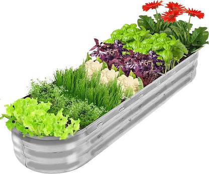 GADI 67-Inch Galvanized Raised Garden Bed, Metal Planter Box for Vegetables and Flowers, Large Outdoor Gardening Kit, Easy DIY Assembly, Weather-Resistant & Rust-Proof