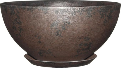 Classic Home and Garden Rosie Modern Planter w/Drainage - Contemporary Planter Bowls - Shallow Round Vases for Small Plants - Versatile Indoor & Outdoor Pots (10” Northern Lights)