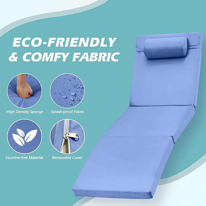 Chaise Lounge Chairs Outdoor Set of 2, Comfy Outside Wicker Patio Pool Lounge Chair w/ 5 Adjustable Back Angle, Cup Holder, Thicken Cushion