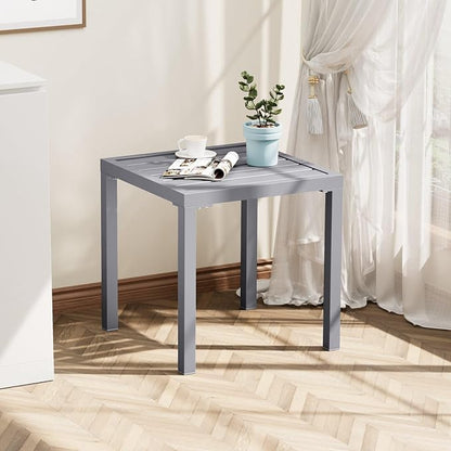 Crestlive Products Outdoor Side Table Set of 2, Small Square Metal End Table - Image 7