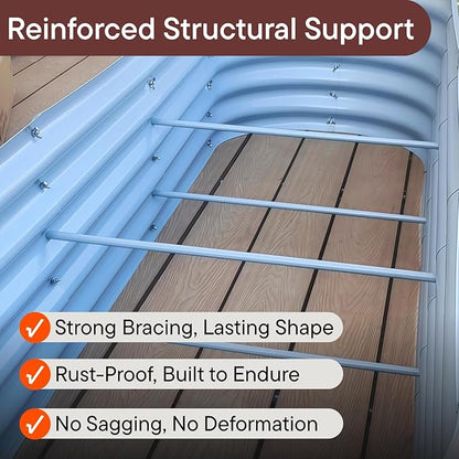 4-Pack 18” Tall Galvanized Raised Garden Beds – Small Space Garden Layout, Fits 170 Sq Ft Yard or Patio, 10x2x1.5 & 6x4x1.5 ft Metal Planter Box for Compact Outdoor Gardening - Sand Beige
