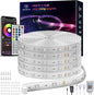 Outdoor Led Strip Lights Waterproof 298ft (2*149ft), Ip65 Outside Led Light Strip Waterproof with Remote and App Control, Exterior Led Rope Lights Music Syne RGB Strip Lights for Bedroom Decor
