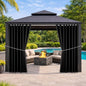 Outdoor Patio Curtain Waterproof Darkening Thermal Insulated Indoor Curtains for Bedroom, Porch, Living Room, Pergola, Cabana, W105 x L120 Extra Wide Room Divider, Black, Set of 2 Panels