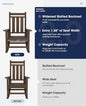 Rocking Chair, Coffee Oversized Patio Chair, 350 lb Capacity, HDPE