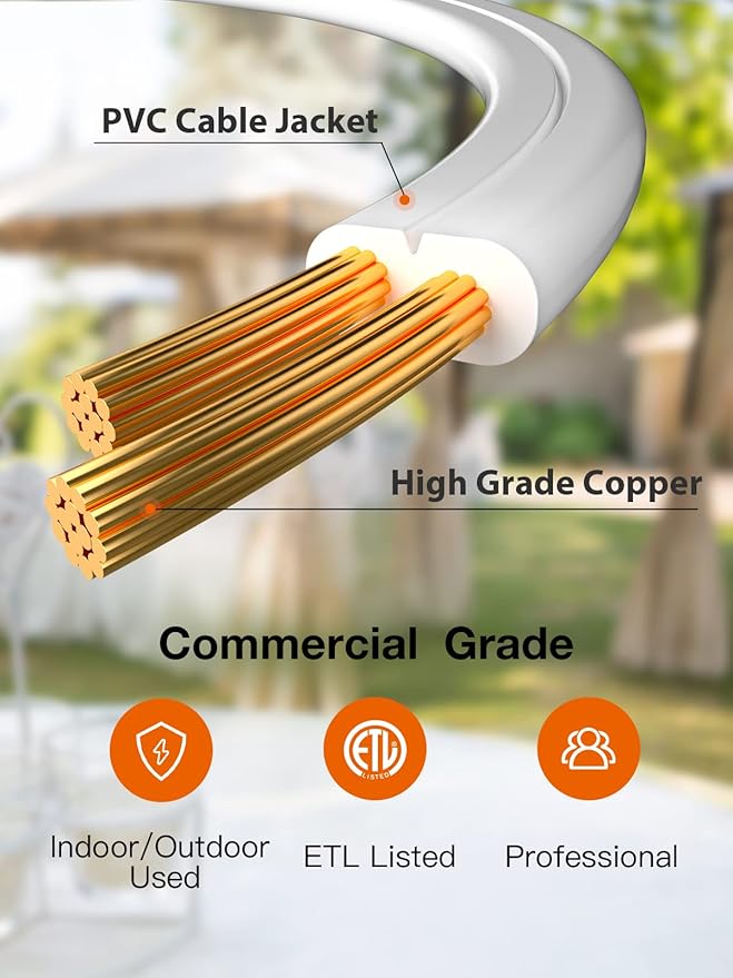 String Lights, 96 FT Outdoor Warm White Weatherproof
