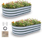 Gardmax 2 Pack Galvanized Raised Garden Bed, Lightweight Planter Boxes Outdoor with Easy Assembly, Large Garden Bed for Vegetables, Fruits, Flower Silver