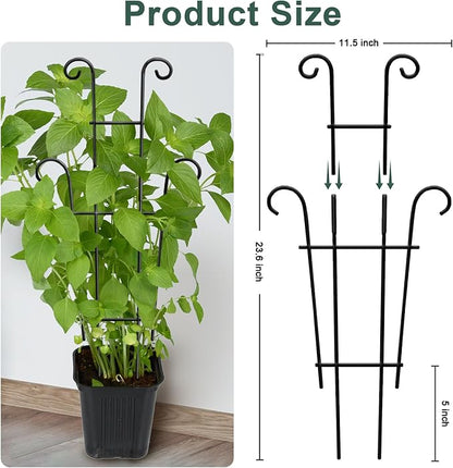 Coomin 23in Taller Plant Trellis for Climbing Plants Indoor, 4P Sturdy Houseplant Trellis for Potted Plants with Ties, Vine Plant Support for Monstera Pothos Ivy, Plant Decor