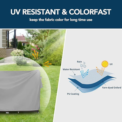 Furniture Set Covers: Grey Waterproof Oxford Patio Cover, 126 x 126 Inch