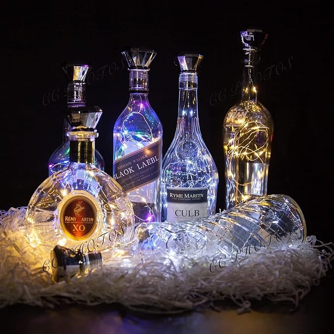 Solar Wine Bottle Lights 12 Pack, 3 Colors Diamond Shape