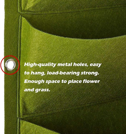 Hanging Planting Grow Bags, 49 Pockets Hanging Vertical Wall Planter Wall Mounted Grow Bag Outdoor Indoor Gardening Vertical Greening Flower Container, Planting Bags Storage Bags(1.0 m × 1.0 m, Green)