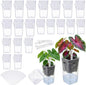 LemonRoad 20 Pack 2" and 2.5" Small Self Watering Pots for Indoor Plants with 20 Plant Label Mini Clear Plastic Planters with Water Level and Drainage Hole for Propagation, Succulents, African Violet