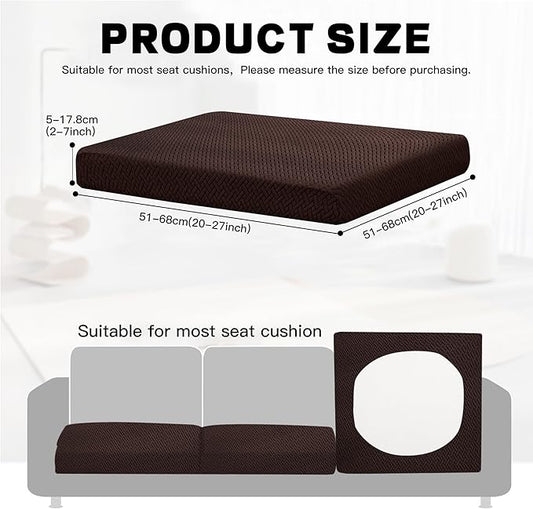 Cushion Covers for Patio Chairs, Coffee Stretch Fit Slipcovers, 8 Pack