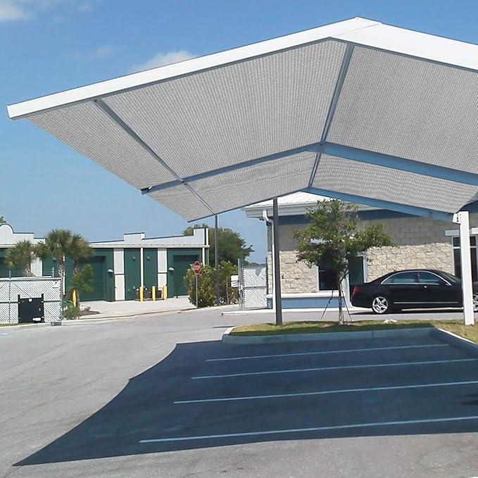 Eden's Decor Straight Flat-Edged Sun Shade Sail Rectangular 11' x 12' Grey UV-Blocking Outdoor Canopy Fabric Cloth Awning for Pergola Patio Garden Backyard Custom Size