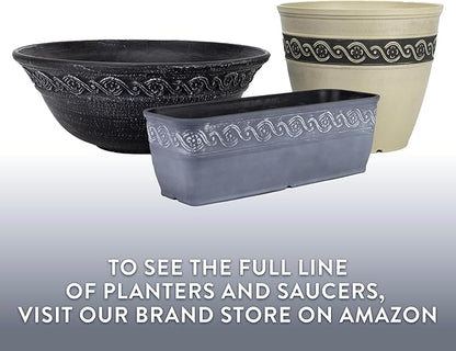 Classic Home and Garden Corinthian Resin Planter Pot - Outdoor & Indoor Plant Pot - Round Planter for Plants & Flowers (16" Oil Rubbed Bronze, Pack of 1)