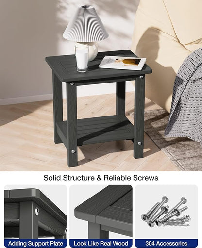 YEFU Outdoor Side Table for Patio: 16" HIPS Weather - Image 6