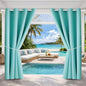 DIVA EN CAMINO DEC Outdoor Patio Curtain Waterproof Darkening Thermal Insulated Indoor Curtains for Bedroom, Porch, Living Room, Pergola, Cabana, W52 x L95, Teal Blue, Set of 2 Panels