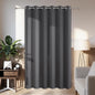 Joydeco Blackout Patio Sliding Door Curtains 90 Inches Long, Grommet Privacy Room Divider Curtains, Extra Wide Thermal Blackout Drapes for Bedroom Living Room (Grey, 80Wx90L, 1 Panel)