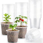 200 Pack 4 Inch Clear Plant pots with Drainage Holes, Transparent Nursery Seeding Pots, Flexile Seeds Starter Pots, Seeds Germination (4Inch,200P,Clear)