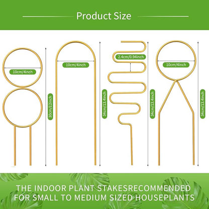 4 Pcs Small Metal Trellis for Potted Plants,Gold Trellis for Climbing Plants Indoor,Small Trellis for Potted Plants Support Stake House Plant Trellis for Garden Potted Plant,Hoya,Pothos,Flower