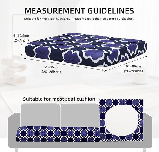 Outdoor Cushion Covers 8 Pack in Dark Blue Geometric Print