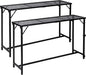 REDCAMP 55 Inch Outdoor Bar Table, 2 Pack Folding Paito Bar Height Hot Tub Table with Waterproof Mesh Top for Balcony, Garden, Poolside, Indoor, Rectangle Black
