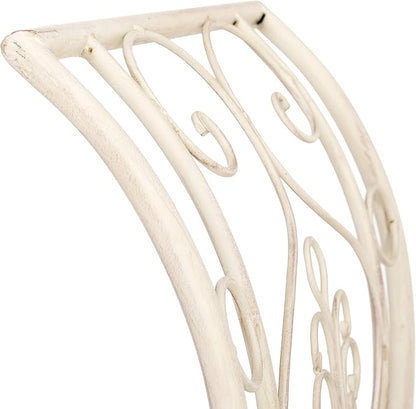 Safavieh PAT5016A Collection Arona Antique White Wrought Iron 51" Outdoor Garden Bench