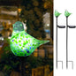 Bshine Solar Garden Decoration Outdoor Green Bird Lights, 2 Pack Hand Blown Glass Bird Waterproof Solar Light Stake Hummingbird Decorate Paths, Pathways, Lawns and Yards Art for Mom