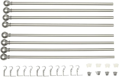Amazon Basics Sturdy Adjustable Curtain Rod for Windows with Round Finials, Easy Installation, 1-Inch Rod, 36" to 72", Nickel, 1-Pack