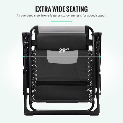 JEAREY Oversized Padded Zero Gravity Chairs, Folding Lounge Chair Outdoor Patio - Image 4