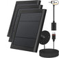 3 Pack 4W Solar Charger for Spotlight & Stick Up Outdoor Cam, Black, High Efficiency, 10FT/3M Long Cable with USB-C to Barrel Plug