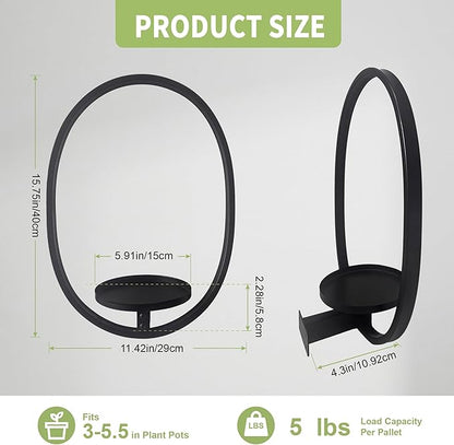 2 Pack Plant Stand Indoor Outdoor Hanging Planters for Plants Wall Plant Holder for Indoor Plants Plant Frames Wall Decor for Livingroom Bedroom Balcony Patio