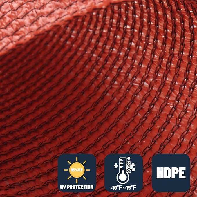 SUNNY GUARD Custom Size 11'x14'x14' Triangle Terra Red UV Block Sunshade for Backyard Yard Deck Patio Garden Outdoor Activities and Facility(Customized)
